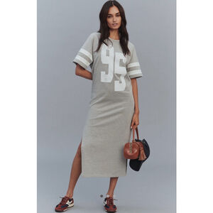 Anthropologie DAILY PRACTICE SHORT-SLEEVE GRAPHIC MIDI DRESS in XS